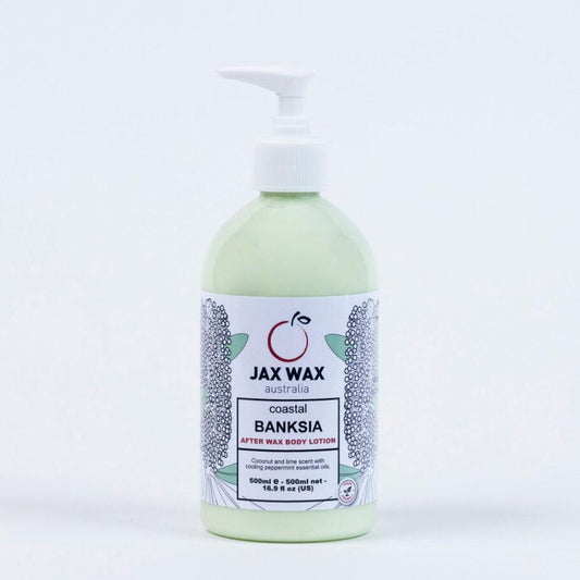 JAX WAX AUSTRALIA Coastal Banksia After Wax Body Lotion. Front image of the product. white background.