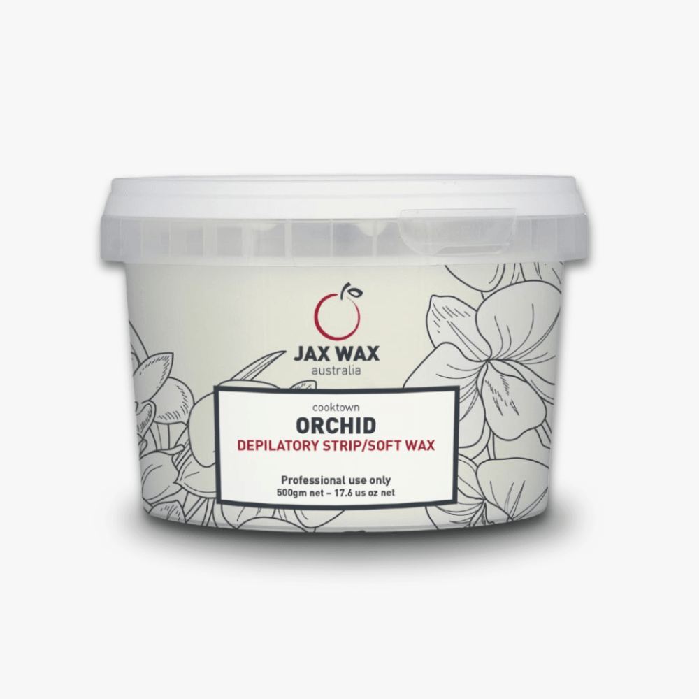 JAX WAX AUSTRALIA Cooktown Orchid Soft Strip Wax. Front image of the product. White background.