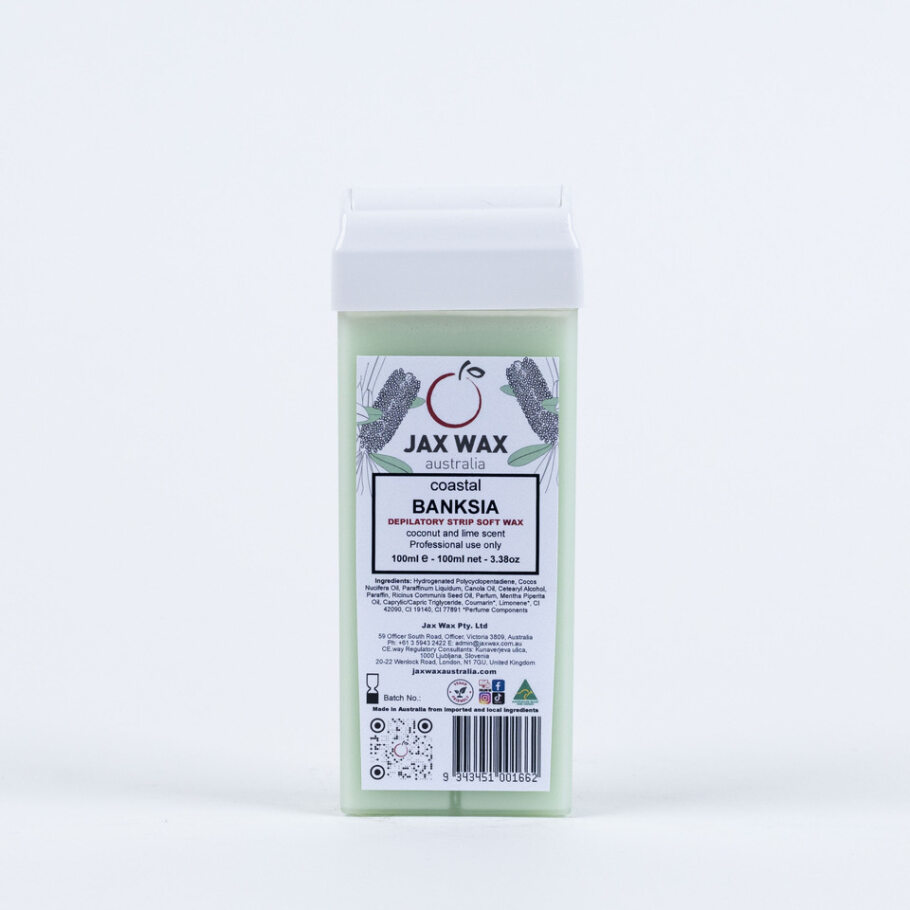 JAX WAX AUSTRALIA Coastal Banksia Depilatory Cartridge Wax. Front image of the product. White background.