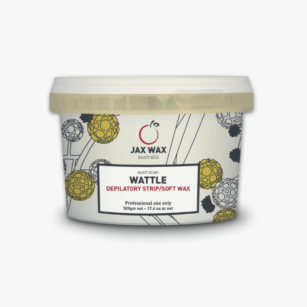 JAX WAX AUSTRALIA Australian Wattle Soft Strip Wax. Front part of the product. White background.