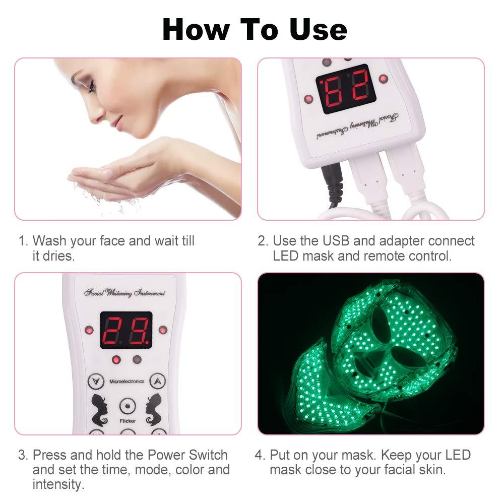 LED Face Mask. How to use. Instruction manual.