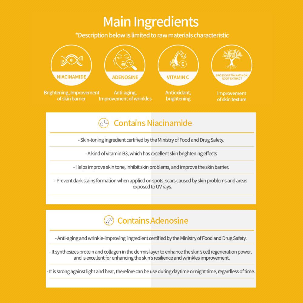 Korean skin care Lon.G vitamin C serum main ingredients.